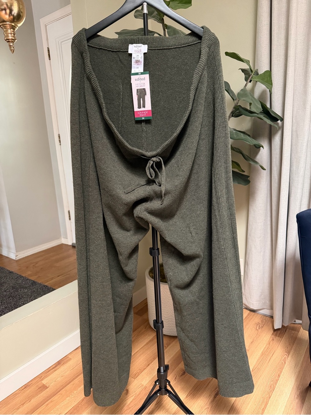 edited the label Olive Green Knit Lounge Pants